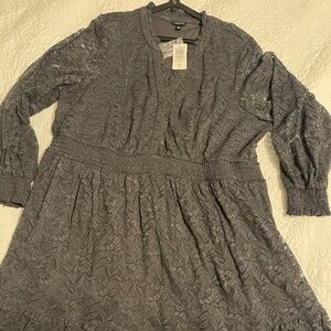 Sheer Lace dark Grey Torrid Dress with under slip